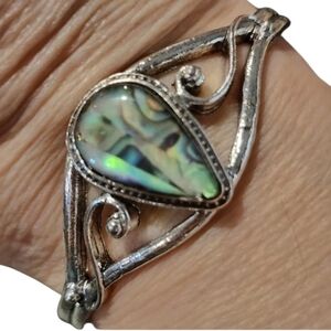 Silvertone Abalone Shell Bracelet